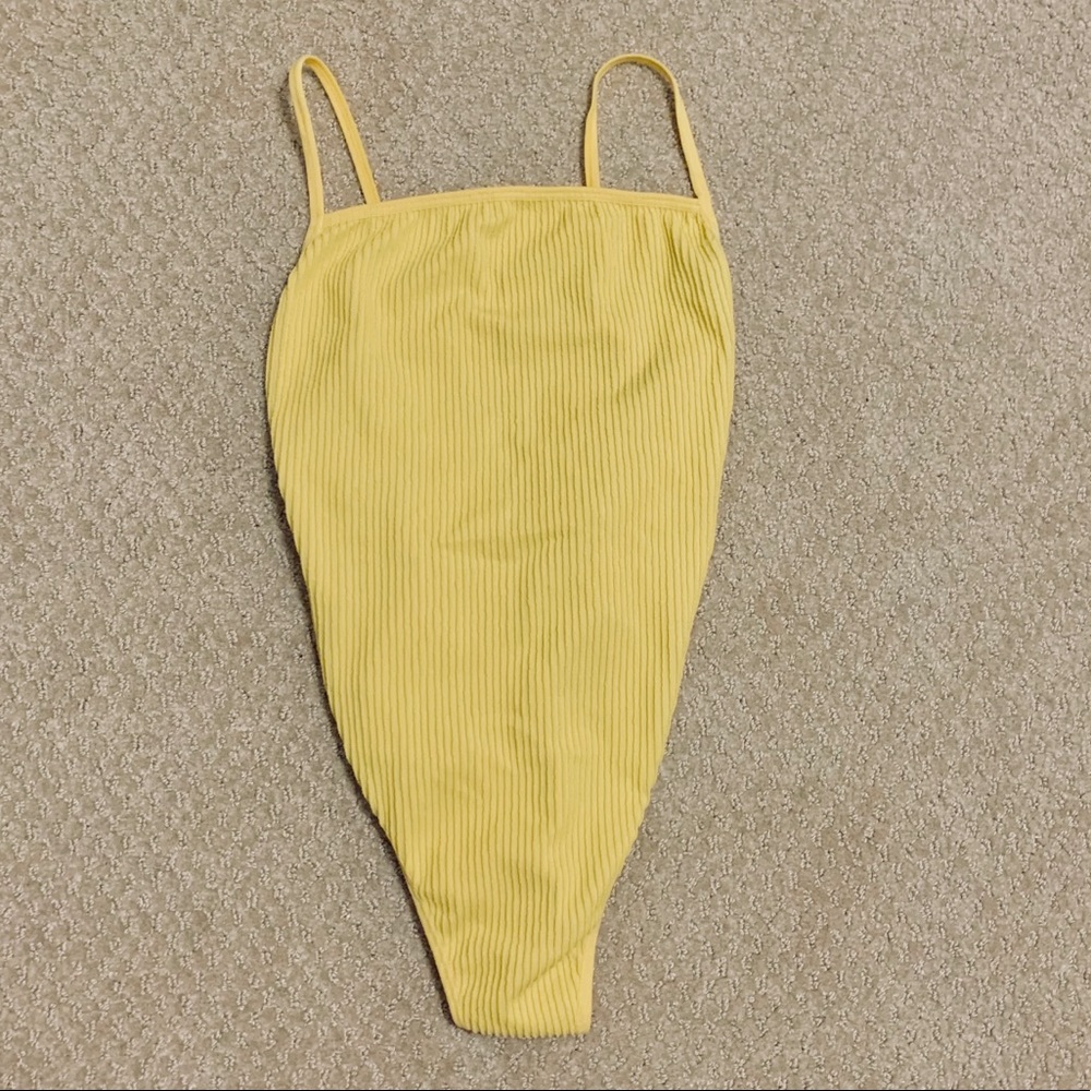 Ribbed square-neck bodysuit